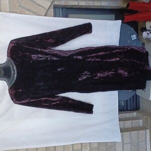 Vintage Vanna White deep purple crushed velvet dress w rhinestone